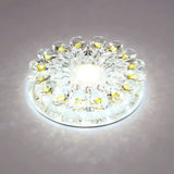 Crystal Led Flush Ceiling Light Fixture - Modern Entryway Clear / White Round