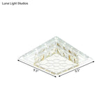 Crystal Led Flush Mount Hallway Lamp With Floral Pattern In Warm/White Light
