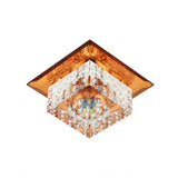 Crystal Led Flush Mount Light For Foyer - Simplicity & Elegance