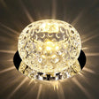 Crystal Led Flush Mount Spotlight For Corridor - Clear Dome Ceiling Light / Warm