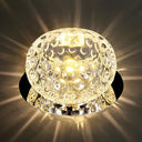 Crystal Led Flush Mount Spotlight For Corridor - Clear Dome Ceiling Light / Warm