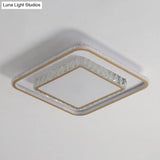 Crystal Led Golden Ceiling Mount Lamp - 2-Tier Geometric Shape Minimalist Design