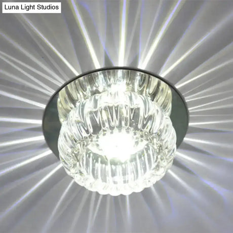 Crystal Led Mini Donut Ceiling Light: Modern Semi Flush Mounted Lamp (Warm/White/Multi Color)