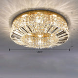 Crystal Loop Shaped Ceiling Light - Simple Style Flush Mount Fixture For Bedroom Gold / 25.5’