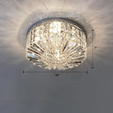 Crystal Loop Shaped Ceiling Light - Simple Style Flush Mount Fixture For Bedroom Silver / 18’