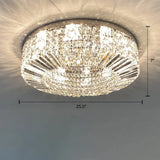 Crystal Loop Shaped Ceiling Light - Simple Style Flush Mount Fixture For Bedroom Silver / 25.5’