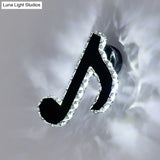 Crystal Music Note Wall Light Sconce - Modern Led Corridor Lamp In Black