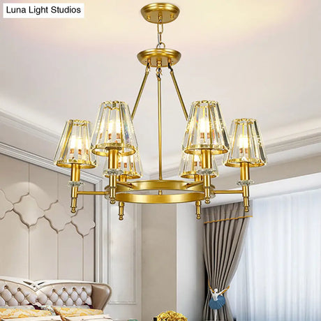 Crystal Pendant Chandelier With Farmhouse Charm And Hoop Design