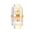 Crystal Rod Wall Sconce In Gold - Elegant Dual Bulb Lighting For Living Room Walls / C
