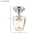 Crystal Semi Flush Mount Ceiling Light In Chrome With Minimalist Design