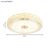 Crystal Shade Led Ceiling Light With Contemporary Gold Finish
