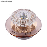 Crystal Simplicity Led Flush Mount Ceiling Light With Flower Corridor Design