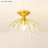 Crystal Tassel Semi Flush Mount Ceiling Light For Country - Style Interiors