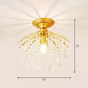 Crystal Tassel Semi Flush Mount Ceiling Light For Country - Style Interiors Gold