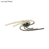 Crystal Twist Flush Light - Minimalist 6-Light Mount In Chrome Warm/White Illumination