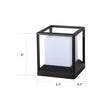 Cubic Plastic Post Light: Modern 1-Light Gate Lamp With Metal Frame - Black & White / 6.5