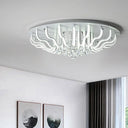 Curved Acrylic Flush Mount Led Ceiling Lamp In White: Simple Modern Design (27’/31.5’ W