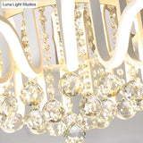 Curved Acrylic Flush Mount Led Ceiling Lamp In White: Simple Modern Design (27’/31.5’ W