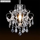 Curved Arm Crystal Drops Chandelier In Polish Chrome Finish