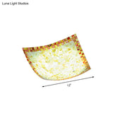 Curved Shell Ceiling Light With Tiffany Mosaic Design And Led - 12’/16’ For Corridor