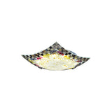 Tiffany Mosaic Led Ceiling Lamp - Beige/White/Light Gray 12/16 W Curved Square Mount Ideal For