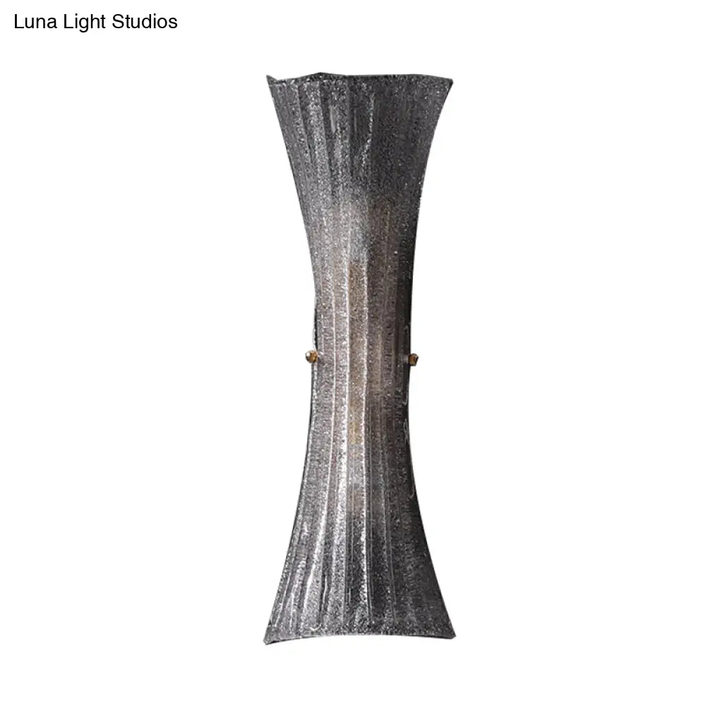Curvy Clear Bubble Glass Wall Sconce With 2 Lights For Traditional Bedroom Lighting