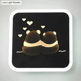 Cute Cartoon Slim Panel Wall Light For Kids Bedroom - Acrylic Sconce With Adorable Pattern