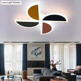 Cute Led Ceiling Light: Multi - Colored Windmill Acrylic Flush Fixture For Living Room