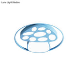 Cute Mushroom Flush Mount Ceiling Lamp For Kindergarten - Cartoon Acrylic And Metal Design