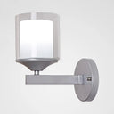 Cylinder Wall Mounted Industrial Light With Clear Glass In Black/Silver Silver