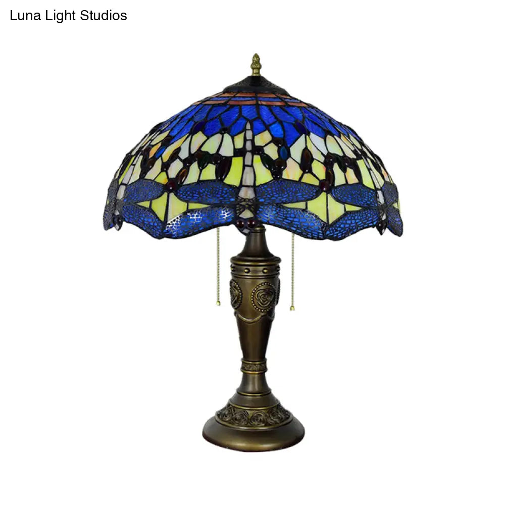 Daniela - Dragonfly Jeweled Table Lamp Mediterranean Inspired Nightstand Light