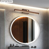 Dark Wood Nordic Linear Wall Sconce Bathroom Led Light With Acrylic Shade