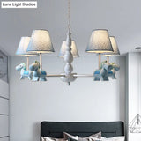 Darling Pony Chandelier: Metal Hanging Light With Dot Shade For Kindergarten Playrooms