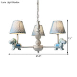 Darling Pony Chandelier: Metal Hanging Light With Dot Shade For Kindergarten Playrooms