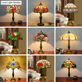 Decorative Stained Glass Dome Shade Table Lamp For Living Room - Nightstand Light
