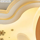 Deer Face Flushmount Led Ceiling Light With Cloud Canopy - Ideal For Nursing Room