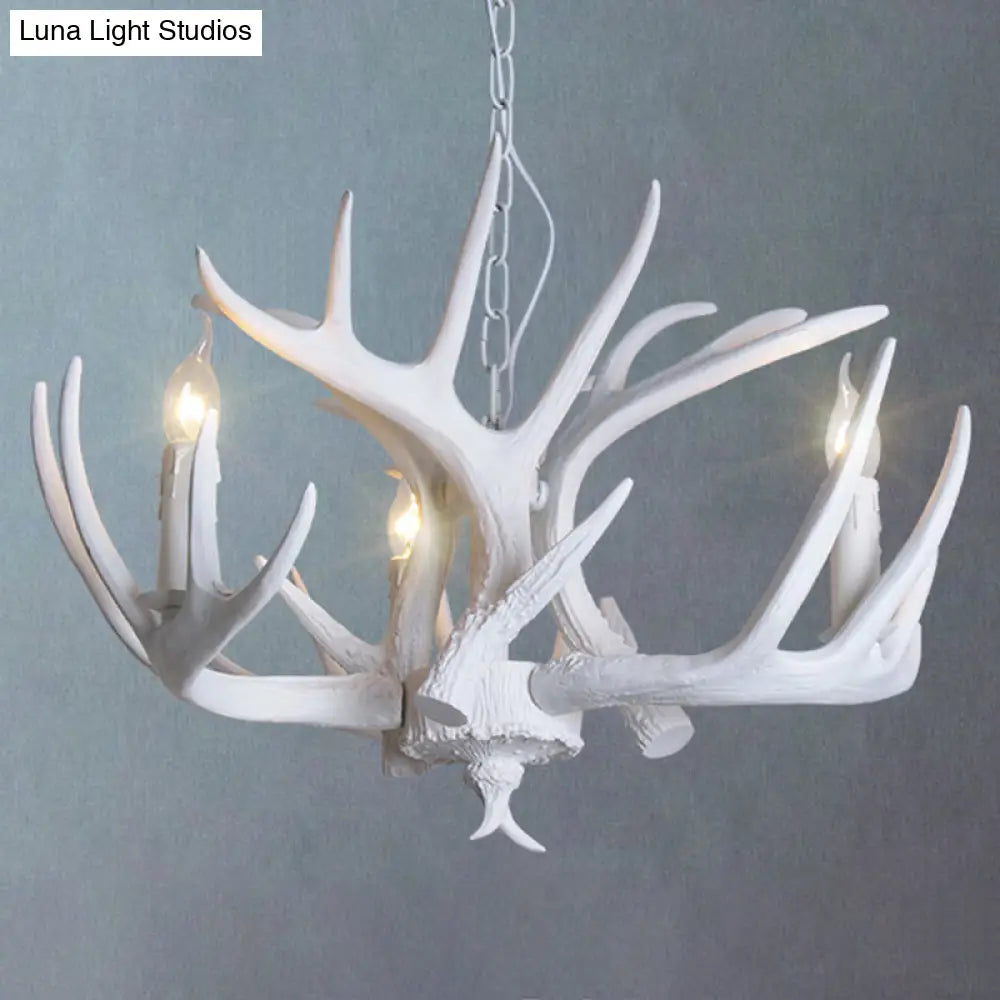 Deer Horn Chandelier Pendant Light For Classic Living Room Decor