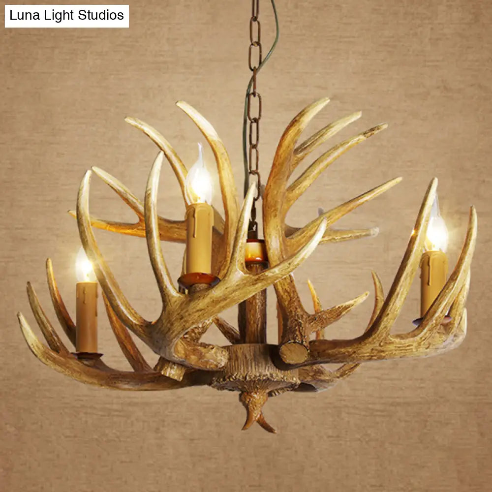 Deer Horn Chandelier Pendant Light For Classic Living Room Decor