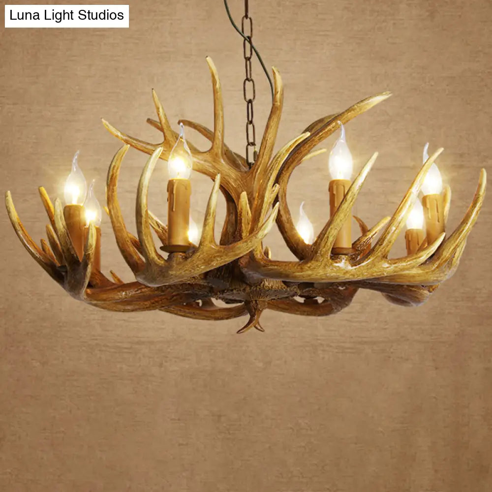 Deer Horn Chandelier Pendant Light For Classic Living Room Decor
