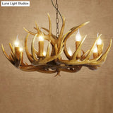 Deer Horn Chandelier Pendant Light For Classic Living Room Decor