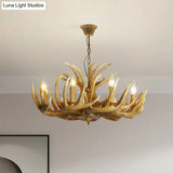 Deer Horn Chandelier Pendant Light For Classic Living Room Decor