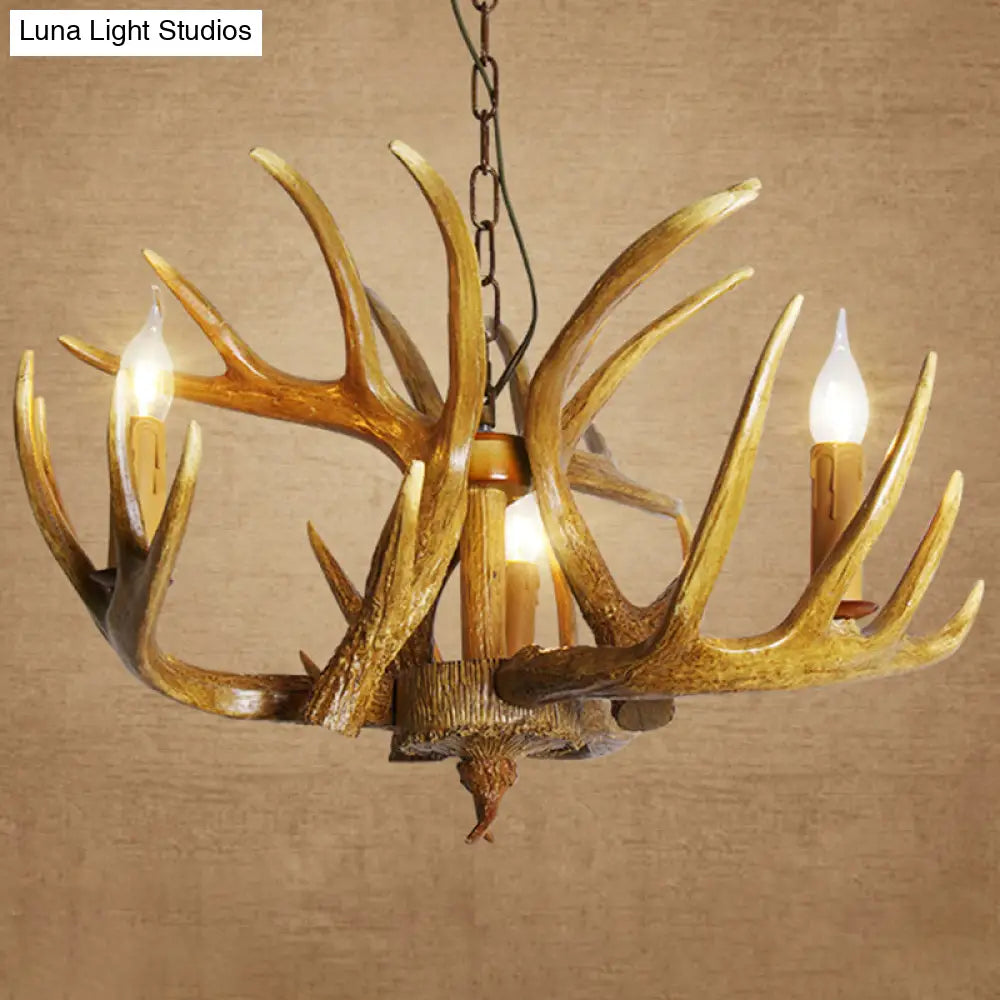 Deer Horn Chandelier Pendant Light For Classic Living Room Decor