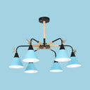 Deer Macaron Style Metallic Pendant Light For Child Bedroom 6 / Blue
