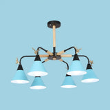 Deer Macaron Style Metallic Pendant Light For Child Bedroom 6 / Blue