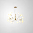 Designer Acrylic Leaf Chandelier Pendant With Gold Finish For Bedroom Ceiling / 23.5’ Branch