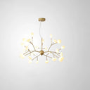 Designer Acrylic Leaf Chandelier Pendant With Gold Finish For Bedroom Ceiling / 23.5’ Branch