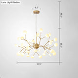 Designer Acrylic Leaf Chandelier Pendant With Gold Finish For Bedroom Ceiling