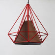 Diamond Frame Hanging Light - Simplicity Design Iron Pendant Fixture For Restaurants Red / 10’