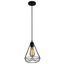 Diamond Iron Cluster Pendant: Nordic Retro 1-Light Black Restaurant Hanging Lamp / 8’