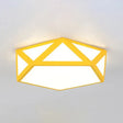 Diamond Nordic Led Ceiling Lamp For Bedroom - Flush Mount Style Yellow / 16.5 White